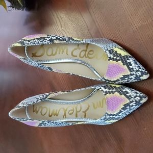 Sam Edelman Hazel Metallic Snake Print Pumps Size 8 1/2